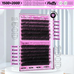 Yawamica matte black mink fiber lashes close-up with enhanced fluff.