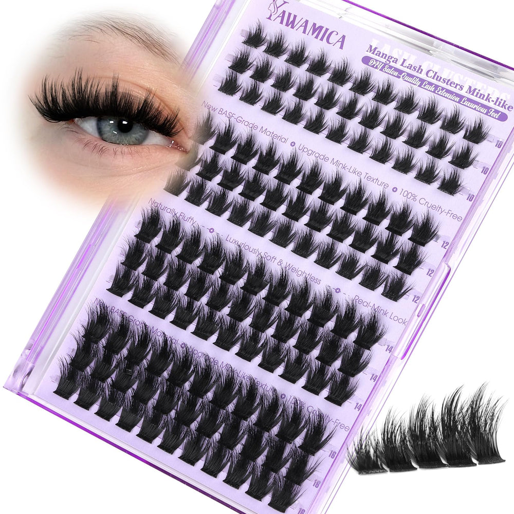 Yawamica mink lash clusters in fluffy eye look for natural fullness.