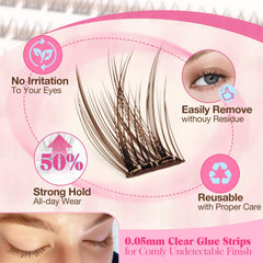 Yawamica press-on lashes with no glue needed for easy daily wear
