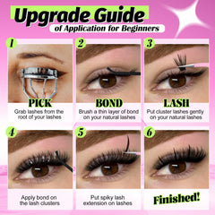 Yawamica spiky lash extensions with mixed lengths for versatile styling