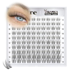 Yawamica Velure lash clusters 8mm natural daily look with soft fibers.