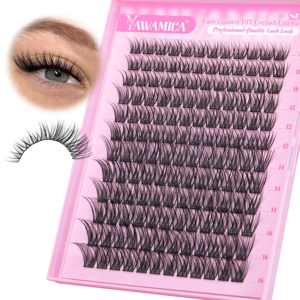 Yawamica Wispy Lash Clusters packaging view for quick at-home styling.