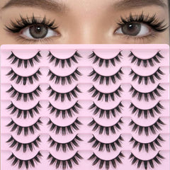 Yawamica Wispy Manga Lashes close-up shows spiky 8D design for anime drama.
