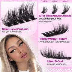 Yawamica wispy soft-volume lashes create a natural finish for everyday glamour.