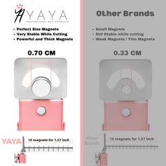 YAYA NAILS nail cutters with magnets provide length guides for even tips.