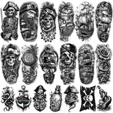 Tatuaje temporal Yazhiji pirata capitan: estilo audaz para cosplay y fiestas