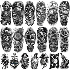 Tatuaje temporal Yazhiji pirata capitan: estilo audaz para cosplay y fiestas