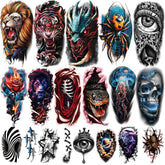 Tatuaje Yazhiji cráneo 3D realista para estilos atrevidos y fiestas