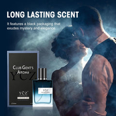 Ycz Club Perfume blue glass bottle conveying depth and premium quality.