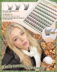 YDAGKH self-adhesive lash clusters 10mm mid-eye for balanced volume