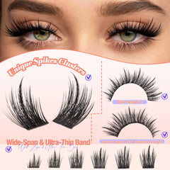 YDAGKH Spikes lash clusters wispy manga style enhances outer corners.