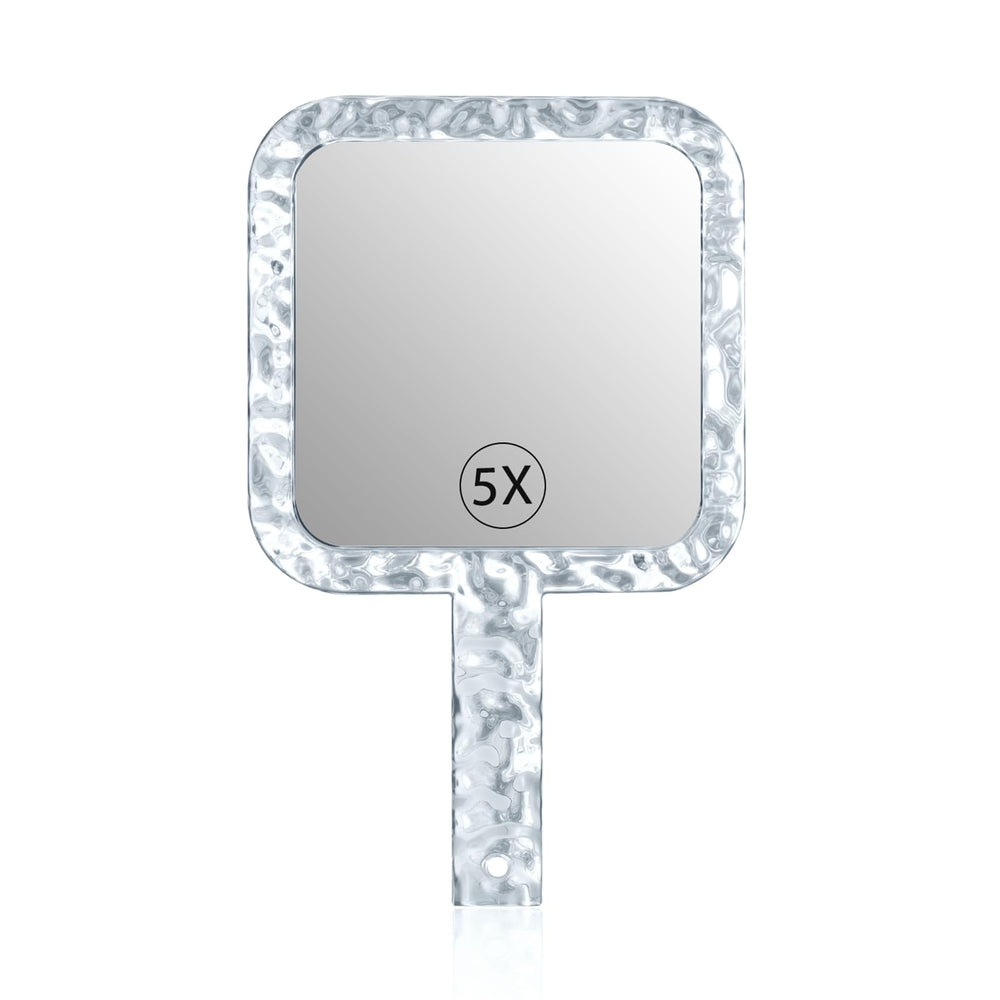 YEAKE hand mirror with 1x and 5x magnification for detailed makeup checks