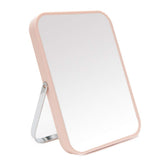 YEAKE table desk makeup mirror with 8 inch folding stand in pink for portable on-desk use