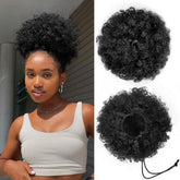 YEAME Afro Puff drawstring ponytail ready to attach for natural, seamless style.