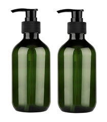 Yebeauty pump bottle 10oz with green finish for easy refills.
