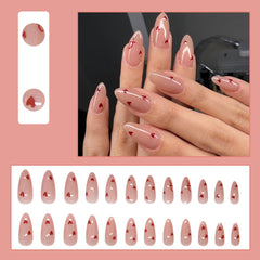 Uñas almendra rojas con brillo YEFIUO para estilo de fiesta
