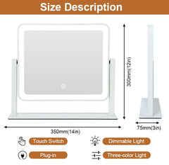 YEKKOPT LED vanity mirror with 360° rotation for easy angle adjustments.