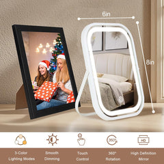 YEKKOPT mirror with 360° rotation for easy angle adjustment during makeup