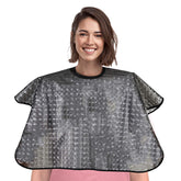 YELEGAI waterproof hair-dye cape in black for salons and home color sessions.