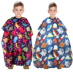 YELEGAI Kids Hair Cutting Cape dinosaur front view for mess-free trims
