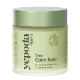 Yepoda The Calm Balm jar close-up showing a luxurious vegan cleanser for all skin types.