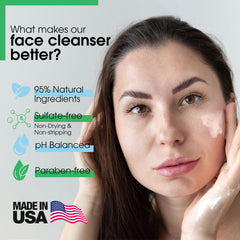 Product packaging highlighting natural ingredients and cruelty-free status.