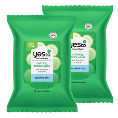 Yes To Toallitas Faciales Sensibles, envase con tapa para uso diario fuera de casa.