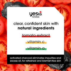 Yes To Tomatoes mascarilla arcilla detox aplicación en la piel para purificar poros.