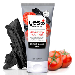 Yes To Tomatoes mascarilla arcilla detox empaquetado, opción práctica para uso semanal.