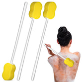 Yetene long-handle back scrubber enables easy reach for shower cleansing.