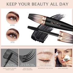 YEUGSCKA Mascara resistente al agua para pestanas definidas bajo lluvia
