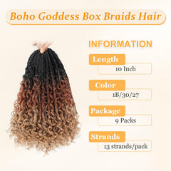 Yewell Goddess Box Braids boho style offering voluminous movement