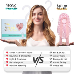 YFONG long silk bonnet on head demonstrates full coverage for thick curls.