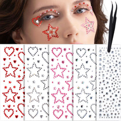 YGDZ joyas faciales con estrellas y corazones para looks festivos.