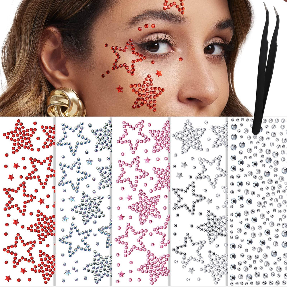 YGDZ joyas faciales estrellas rosa para realzar maquillaje