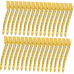 Pinza pico de pato dorada de YGDZ con huecos para sujetar el cabello con seguridad.