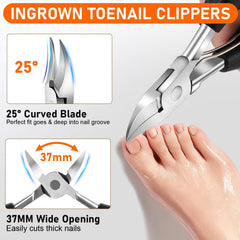 YHOVID upgraded slanted design toenail clippers for precise ingrown nail work