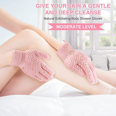 Guantes exfoliantes Yiclick con espuma suave para una limpieza delicada.