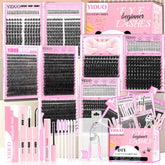 YIDUO 8 Styles Mix Lashes Clusters Kit for versatile home looks.