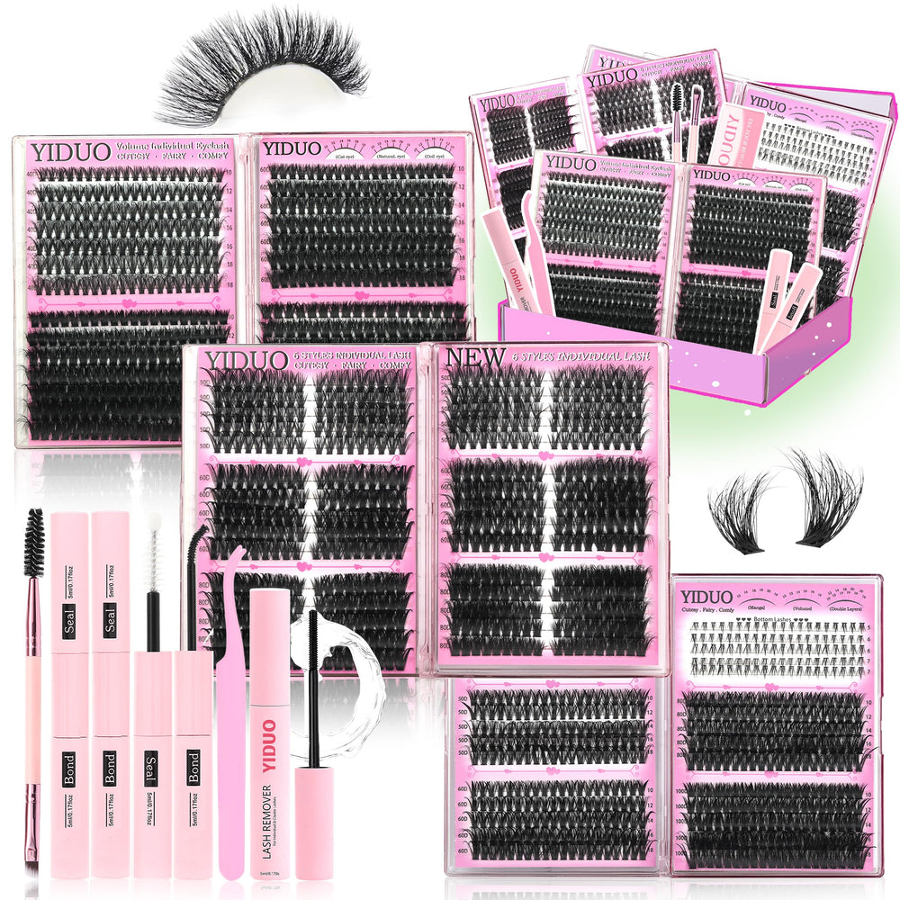 YIDUO six-box lash clusters kit for DIY lash looks