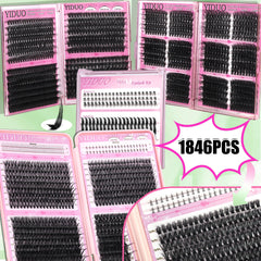 YIDUO clusters 40D-60D-80D-100D close-up highlighting varied lengths for customizable volume.