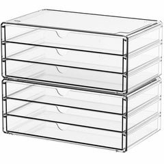 Yieach 2-pack acrylic drawers stackable for easy desk organization