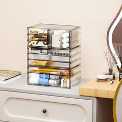 Yieach acrylic makeup organizer offers top view visibility for quick cosmetic finds