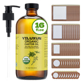 YILUXUN castor oil pack wrap with bottle provides soothing moisture for the skin.