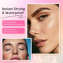 YIMEIR eyelash color application shows precise at-home treatment.