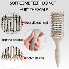 Yingbtr vented hair brush in ABS material gliding through curls with gentle detangling.