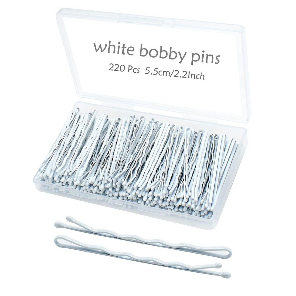 Pinzas blancas YINGFENG de 2,2 pulgadas para cabello claro, ajuste seguro sin resbalones.