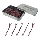 Pinzas YINGFENG mini rizadas marrón con caja para organizar peinados