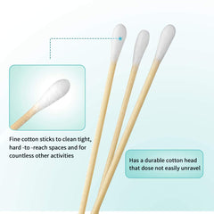 Yinghezu 200-pcs cotton-tipped applicators packed for daily makeup and cleaning.