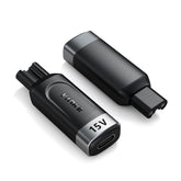 Yinke 15V Type-C shaver adapter connected to HQ8505 for travel charging